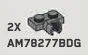 Plate Modified 1 x 2 with small ball joint socket on side in Gray, Dark (Flake)