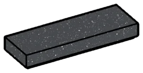 Tile 1 x 3 in Metal, Iron (Metallic)