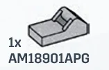 Tile 1 x 2 w/ Raised Horizontal Clip in Gray, Steel