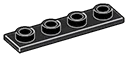 Tile 1 x 4 inverse in Gray, Dark Charcoal