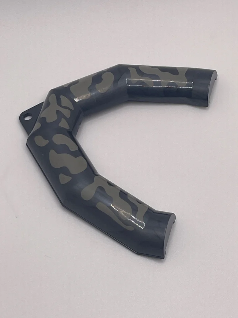 Boat Hull, Top Side Inflatable Raft Bow 10 x 8, Hole for Bar at Front w/ Printed Camo Pattern in Gray, Dark (Camo)