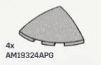 Slope Dome 3 x 1 x 3 Corner Round in Gray, Steel