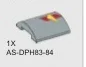 Slope 4 x 4 Round Top w/ Printed Red light and yellow line - Right