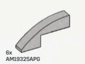 Slope 1 x 2 x 5 with half-curved top in Gray, Steel