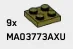 Plate 2 x 2 in Green, Olive Drab (Infinite Green) (Metallic)