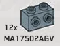 Brick Modified 1 x 2 with side studs in Gray, Light (Metallic)