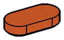 Tile, Round 1 x 2 Oval in Red, Brick