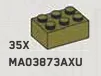 Brick 2 x 3 in Green, Olive Drab (Infinite Green) (Metallic)