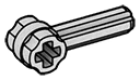Connector 2L Axle w/ Axle hole on head in Gray, Dull