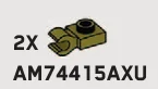 Plate Modified 1 x 1 with Horizonal Clip in Green, Light Olive Drab (Metallic)