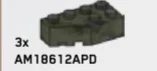 Wedge Brick 2 x 4 without left corner in Green, Jungle (Camo)