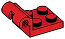 Plate 2 x 2 with elevated horizontal clip in Red, Flame