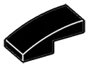 Slope 1 x 1 x 2 two-thirds height with curved slope in Black