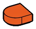 Tile Round 1 x 1 Half-Round in Orange, Marigold
