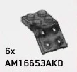Bracket 2 x 2 - 2 x 2 sloped with studs in Gray, Light Camo (Metallic)