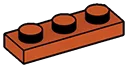 Plate 1 x 3 in Red, Brick