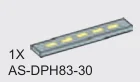 Tile 1 x 6 w/ Five Printed Yellow Light Detail in Gray, Dull
