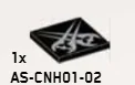 Tile 3 x 3 w/ Printed Crossed Energy Swords (Outlands Skirmish) in Black
