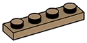 Plate 1 x 4 in Brown, Teak