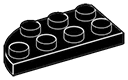 Plate Round 2 x 4 with Right Corner in Black