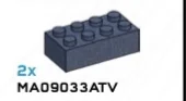 Brick 2 x 4 in Blue, Smoke (Flake)