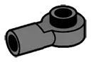 Plate 1 x 1 round with hollow horizontal peg in Gray, Dark (Flake)