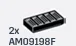 Tile Textured 1 x 2 with lateral notches in Black