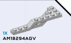 Vehicle body: 3 x 2 x 9 landing skid, right in Gray, Light (Metallic)