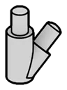 Foliage: tree branch, small, forked base in Gray, Dull