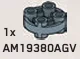 Plate 2 x 2 round Connector: male:male in Gray, Light (Metallic)