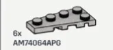 Wedge Plate 2 x 4 - Left in Gray, Steel