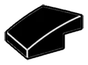 Slope plate 1 x 1 with curved slope & small lip, right in Black