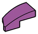 Wedge 25 1 x 2 Curved Slope, Right in Magenta, Rich