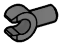 Connector: pin, short with clip in Gray, Dark (Flake)