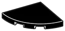 Tile 3 x 3 corner round in Black