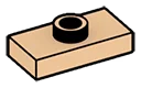 Plate Modified 1 x 2 with one stud, center in Brown, Light Tan