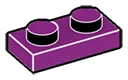 Plate 1 x 2 in Purple, Imperial