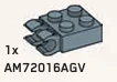 Brick 2 x 2 two-thirds height with horizontal clips in Gray, Light (Metallic)