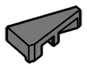Tile 1 x 2 corner, left in Gray, Dark (Flake)
