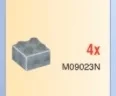 Brick 2 x 2 in Silver, Dull