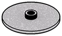 Plate 3 x 3 round with single stud in Gray, Steel