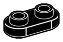 Plate 1 x 2 with rounded corners in Black