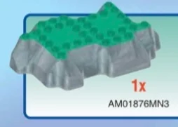 Scenery piece: base 8 x 2 x 12 grass on stone base in Multicolored