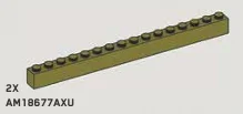 Brick 1 x 16 in Green, Olive Drab (Infinite Green) (Metallic)