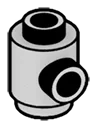 Brick 1 x 1 round with side stud in Gray, Dull