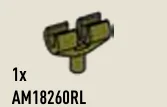 Connector: pin with double clip in Green, Rich