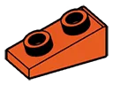 Slope Brick 25 1 x 2 with studs on slope in Orange, Marigold