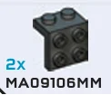 Bracket 1 x 2 - 2 x 2 with studs in Gray, Dark (Metallic)