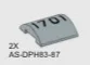 Slope 4 x 4 Rounded Top w/ Printed 1701 in Gray, Dull