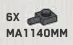 Plate Modified 1 x 1 with horizontal pin in Gray, Dark (Metallic)